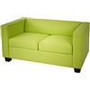 Mendler Divano sofa 2 posti lounge moderno elegante serie Lille M65 75x137x70cm - ecopelle verde