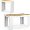 IDMarket - Consolle allungabile ORLANDO 6 posti 140 cm legno bianco e faggio impiallacciato