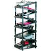 Avilia Scarpiera per 10 Paia di Scarpe - Porta Scarpe Estendibile con Zip, Plastica Resistente, 36x30x65 cm, Nero