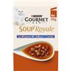 GOURMET | Zuppa Reale | Zuppa squisita | Alimento Integrativo Bagnato per Gatto Adulto| Elaborato con ingredienti di Alta Qualità | Salmone, Merluzzo, Piastrelle | Bustine Freschezza | 6 x 45g
