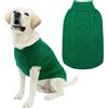 Mihachi Maglione a collo alto per cani, maglione invernale per cani, abbigliamento classico, lavorato a maglia, con foro per guinzaglio, per la stagione fredda
