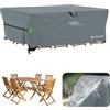 Velway Copertura Tavolo Esterno Giardino Impermeabile 200x160x74cm Grigio