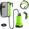 Greenworks G24SWP Elettropompa a Immersione a Batteria, 1800L/ora, Attacco Rapido da 1/2", Testina di Spruzzo 8 in 1, Tubo Flessibile 2m, SENZA Batteria 24V e Caricabatterie, Garanzia 3 Anni