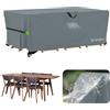 Velway Copertura Tavolo Esterno Giardino Impermeabile 180x120x74cm Grigio