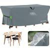 Velway Copertura Tavolo Esterno Giardino Impermeabile 170x95x74cm Grigio