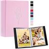 Lanpn Album Fotografico 10x15 50 con Tasche 2 Confezioni, Piccolo Mini Biancheria Album Foto Portafoto Verticale Tascabile Tasca Rosa