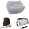 Yzalen Cuscino gonfiabile per sedile, portatile, rialzato, con borsa portaoggetti, cuscino gonfiabile da viaggio, piccolo per auto, viaggi, campeggio, escursionismo (da gonfiare, grigio)