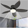 ZOMLBOF Ventilatore da Soffitto con Luce 6 Velocità Reversibile Lampada Ventilatore da Soffitto Telecomando APP Dimmerabile Lampadario con Pale Timer Funzione Memoria，Nero-36
