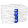 DARUITE Scatola Plastica con Scomparti, 15 Grids Scatola Organizer, 4 PCS