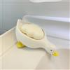 HeaHap Ciotola di sapone in ceramica Carino Anatra, Portasapone auto-drenante per doccia bagno vasca da bagno cucina lavandino vassoio in ceramica