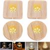 Sporgo 4 pezzi LED base in legno: luminosa in legno, 3 colori regolabili, illuminata con interruttore