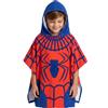 Marvel Spider-Man Poncho da Bambino, Telo Mare, Asciugamano da Bagno con Cappuccio, Asciugamano da Nuoto per Ragazzi