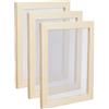 SUPERFINDINGS 3 PZ Cornice per Creazione di Carta in Legno Strumenti per Schermo 24.9X19cm mandorle Sbollentate Creazione di Carta in Legno Rettangolo Antico Cornice per Stampi per Carta permestieri