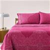 Bassetti Granfoulard Completo Letto Matrimoniale Lenzuola Raso di Puro Cotone Lenzuolo Sopra + Sotto con Angoli Maxi + 2 Federe (Dolceacqua Fuxia)