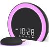 ANJANK Sveglia Digitale Con Allarme a Vibrazione,Luce Notturna a 9 Colori/Doppio Allarme Per Dormiglioni Profondi/Ipoacusici-8 Suonerie,Stazione Di Ricarica USB-C,Dimmer 0-100%,(Bambini/Anziani/Sordi)