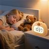 Strixorn Sveglia per bambini Capybara Sveglia per bambini - comodino con luce notturna, possibilità di impostare 3 sveglie,LED di data, temperatura, ricaricabile per bambine