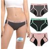 CARER Healthcare Incontinence Pregnancy Carer Mutande Mestruali per Forte Flusso con Assorbente Rapido da 50ml Slip da Ciclo Mestruale Donna Amico della Pelle Lavabile e Riutilizzabile Multicolore Taglia M