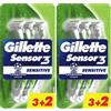 Gillette Sensor3 Sensitive Lamette Da Uomo Usa E Getta, 5 Lamette il pacchetto può variare