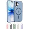 Belkin SheerForce Grip Cover per iPhone 17 Compatibile con MagSafe, Design Sottile con Linee Laterali Antiscivolo, Custodia Bumper per iPhone, Magnetica, Trasparente e Anti-urto, Blu