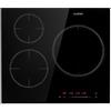 Klarstein Delicatessa 3 - Piano cottura a induzione, a incastro, autark, 60 cm, 3 zone, 5800 Watt, 9 livelli di potenza, zona paella, rilevazione top, timer, Touch Control, vetroceramica, nero