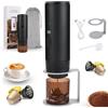 Euakee 3 in 1 Caffettiera Portatile, Macchina da Caffè Espresso Capsules, Senza Fili & Auto-Riscaldante, 15 Bar, 90 ml, Può preparare 50 tazze di caffè, per Viaggi Campeggio Auto Ufficio (Nero)