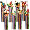 Zprxnmvkqw 8 Pezzi Uccellini Decorativi Tropicali, Pappagallo Tucano Hawaiano Tropicale Decorazioni con Frange, Decorazioni Hawaiane Feste per Feste Estive in Giardino, al Bar, Barbecue, in Spiaggia e in Piscina