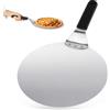 QOUBNIC Pala per Pizza, 10 Pollici Pala per Pizza Corta in Acciaio Inox Palino per Pizza, Paletta per Pizza da Appendere per Forno Pane Torta