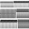 Pleafind - Set di posate da 12 persone, 72 pezzi, in acciaio inox, con coltello da bistecca, forchette, cucchiai, coltelli, lavabili in lavastoviglie