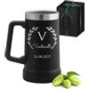 Maverton Boccale birra termico per campeggio 700ml, Tazza personalizzata | Da camping in acciaio inox, Bicchiere termico nero, Idee regalo uomo compleanno, Regali uomo, Campeggio accessori utili