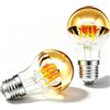 Vanpus Lampadina LED E27 6W CRI>90 Bianco Caldo 2700K Regolabile Decorativa Oro Semi-Lucido 20000 Ore 2 Pezzi