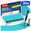 GAUDER Etichette magnetiche riscrivibili, Kanban (30 pz, 75x75mm) | Magneti riutilizzabili da etichettare e cartellini magnetici per lavagna, frigorifero e bacheca, con pennarello