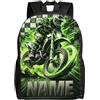 ASD Jewerly Personalizzato Dirt Bike Themed Backpack Regalo, nome personalizzato Motocicletta Motocross Motocicletta Stampa Casual Backpack Borsa Daypack per laptop