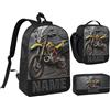 ASD Jewerly Personalizzato Dirt Bike Themed Backpack Regalo, nome personalizzato Motocicletta Motocross Motocicletta Stampa Casual Backpack Borsa Daypack per laptop