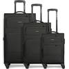 SMARTBOX set valigie morbide 3 pezzi trolley cabina media grande espandibili 4 ruote con lucchetto leggere e resistenti Edition 04