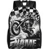ASD Jewerly Personalizzato Dirt Bike Themed Backpack Regalo, nome personalizzato Motocicletta Motocross Motocicletta Stampa Casual Backpack Borsa Daypack per laptop