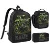 ASD Jewerly Personalizzato Dirt Bike Themed Backpack Regalo, nome personalizzato Motocicletta Motocross Motocicletta Stampa Casual Backpack Borsa Daypack per laptop