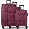 SMARTBOX Edizione 04 new3, bordeaux, 3-Set, Trolley morbido con ruote girevoli