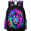 TPISLI Zaino Scolastico Lion Bambine Classe 3 Zaino Scolastico Animal Lion Ragazzi 10-15 Anni Cartella Elementare Leggero Resistente Regalo Scuola Uso Quotidiano
