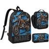 ASD Jewerly Personalizzato Dirt Bike Themed Backpack Regalo, nome personalizzato Motocicletta Motocross Motocicletta Stampa Casual Backpack Borsa Daypack per laptop