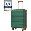 COOLIFE Ryanair Valigia Bagaglio a mano,Valigie,Trolley,Valigia da cabina 55×35×20,Chiusura a combinazione laterale con TSA (Bianco/Marrone, 55×35×20) (Verde scuro, 55×40×20)