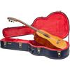 Crossrock Custodia in legno per chitarra classica 4/4 | Finitura scolpita Red Wood, interno peluche avorio, serratura - Premium Wooden Hardshell Relief Series