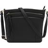 FashionPuzzle Triple Zipper Pocket Medium Crossbody Bag