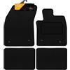 FSW - Tappetini su misura - Adatto per Ford Focus MK4 2018-2023 - Tappeto nero - Tappetino antiscivolo per auto, dotato di clip e retro granulato - Solo 4 tappetini