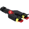 Kalitec AMP Superseal Adattatore a Y 932181 - Connettore 2 Poli 1,5 mm | Sdoppiatore di cablaggio universale di alta qualità per collegamenti elettrici, ideale per montaggio o modifiche