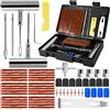 CIANBIFN Kit Riparazione Pneumatici Auto 64pcs, Kit Riparazione Pneumatici Moto Ripara Gomme Auto Kit Riparazione Gomme Moto Kit Foratura Auto per Auto, Moto, Camion, SUV, ATV, Trattori, Camper, Nero