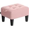 SONGMICS Sgabello Pouf Contenitore, Poggiapiedi in Velluto, Imbottitura Spessa, Portata Fino a 150 kg, per Soggiorno, Camera da Letto, Ingresso, Rosa Pastello e Nero Inchiostro LOM501R01