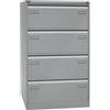 Bisley LIGHT - Armadio a Due Ante per archiviazione, DIN A4, 4 cassetti, in Metallo, 355 Argento, 62.2 x 80 x 132.1 cm