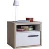 Composad | Comodino della Linea MiPiace con 1 Cassetto e 1 Vano Aperto per Cameretta, Comodino per Bambini e Ragazzi, (LxAxP): 50x42x40,5 cm, Rovere Mielato e Grigio Cashmere Laccato, Made In Italy