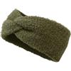 styleBREAKER Fascia donna effetto pelliccia teddy,Oliva | Fascia con nodo, 21 cm, elastica per circonferenza 56-59 cm, 100% viscosa, scaldaorecchie.