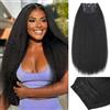 WIGNEE Kinky Straight Clip In Hair Extensions Per Aggiungere Volume Donne 4Pezzi